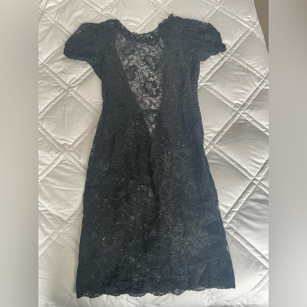 L'Agence Black Lace Dress